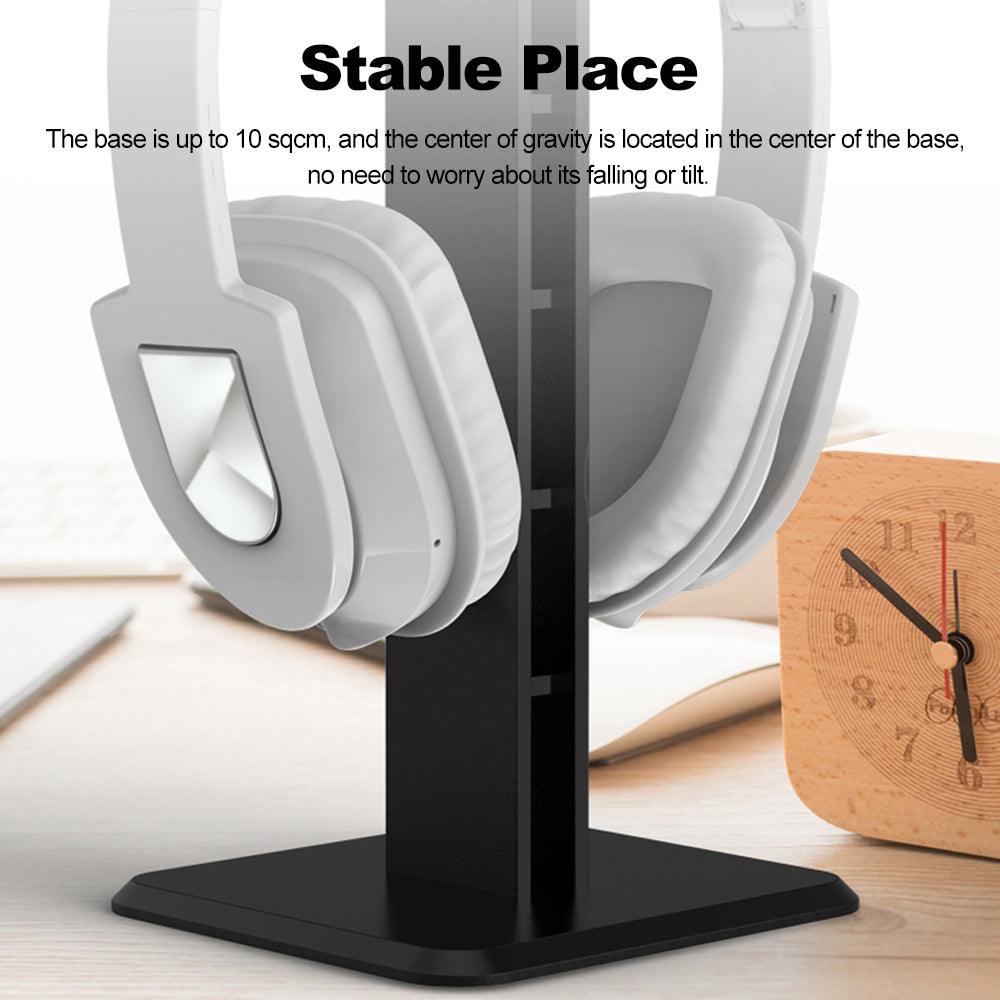 Durable Aluminum Alloy Metal/Abs Headphones Holder Stand Detachable Stable Bracket Silicone Pad for Wired Wireless Headsets