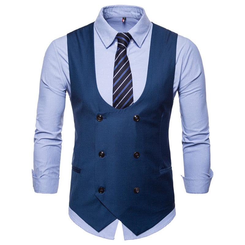 Houndstooth Men's Fashion Casual Vest Suit