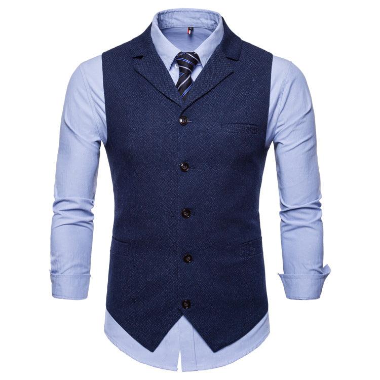 Veste à revers simple boutonnage pour hommes, couleur unie, avec Clip, gilet décontracté, costume pour hommes, printemps et automne