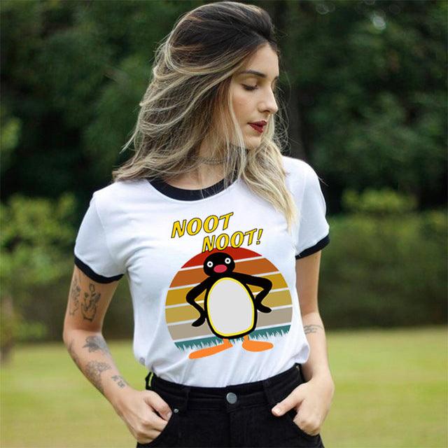 Kvinner Funny Penguin Noot T-skjorte