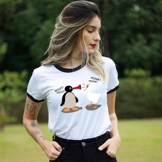 Women's Funny Penguin Noot T-Shirt