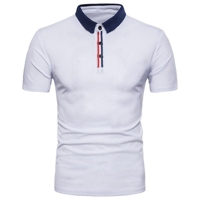 Men's Zipper T Shirt Short Sleeved Polo Shirt