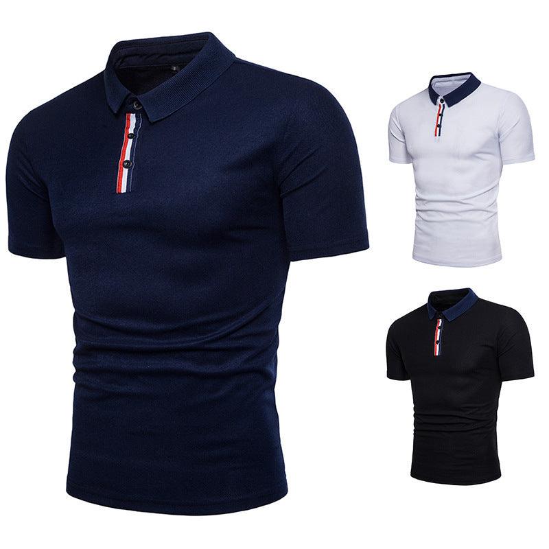 Men's Zipper T Shirt Short Sleeved Polo Shirt