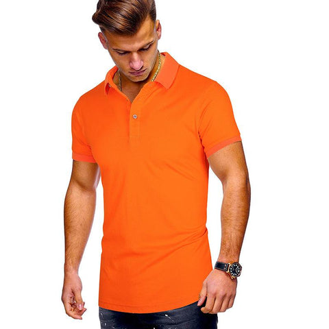 Pure Color Casual Men's Short-sleeved POLO Shirt For Men