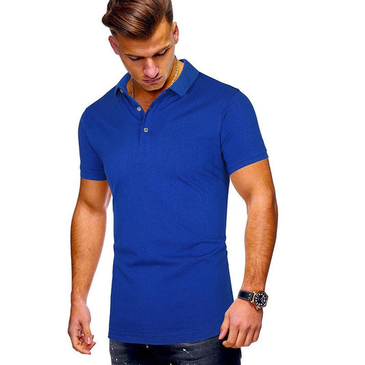 Pure Color Casual Men's Short-sleeved POLO Shirt For Men
