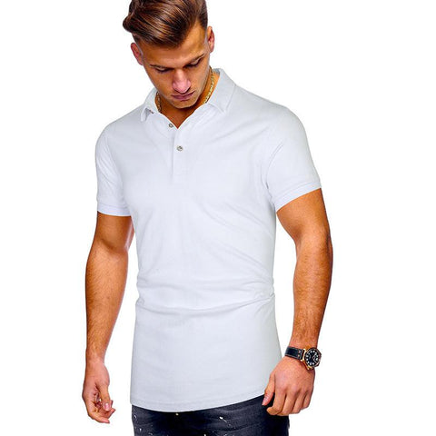 Pure Color Casual Men's Short-sleeved POLO Shirt For Men