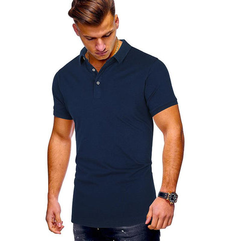 Pure Color Casual Men's Short-sleeved POLO Shirt For Men