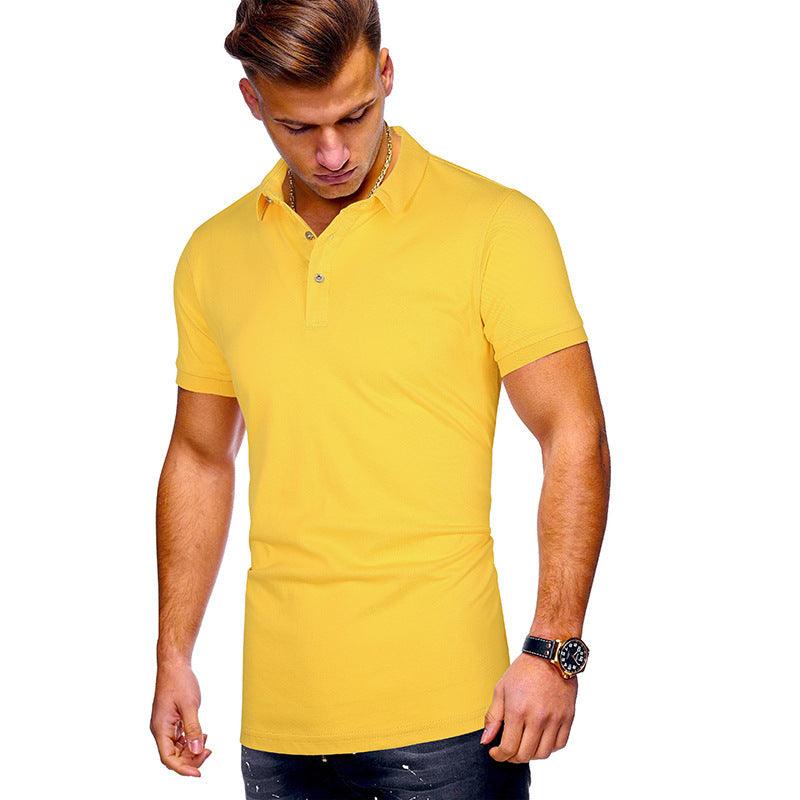 Pure Color Casual Men's Short-sleeved POLO Shirt For Men
