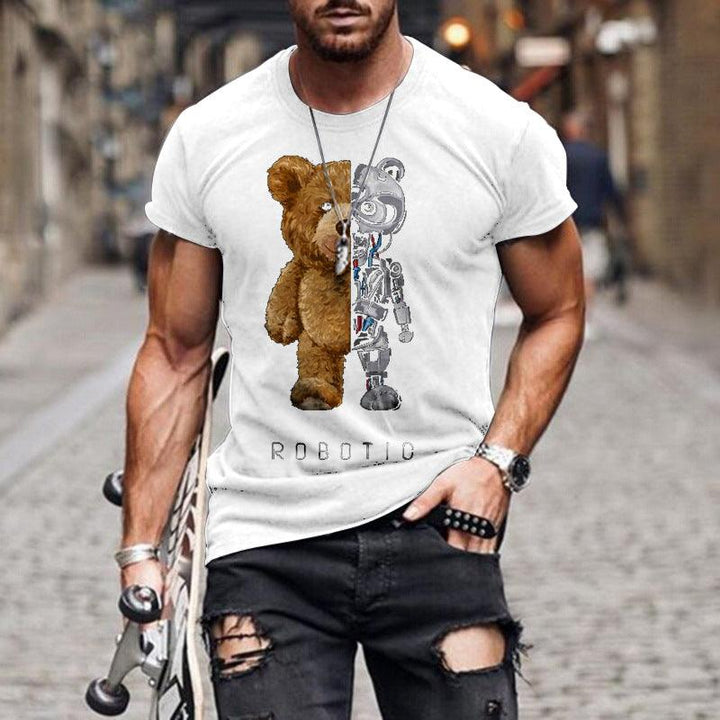 Teddy Bear Fashion Collarless sort t-shirt