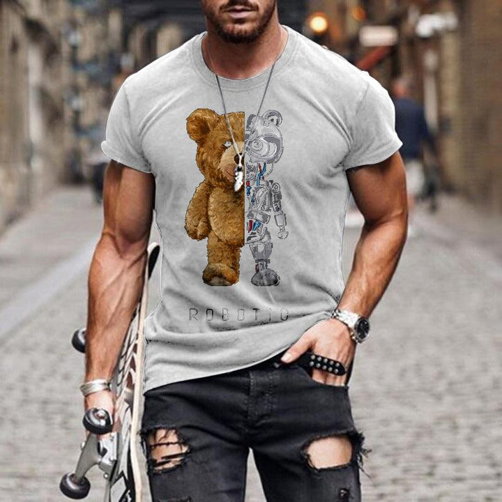 Teddy Bear Fashion Collarless sort t-shirt