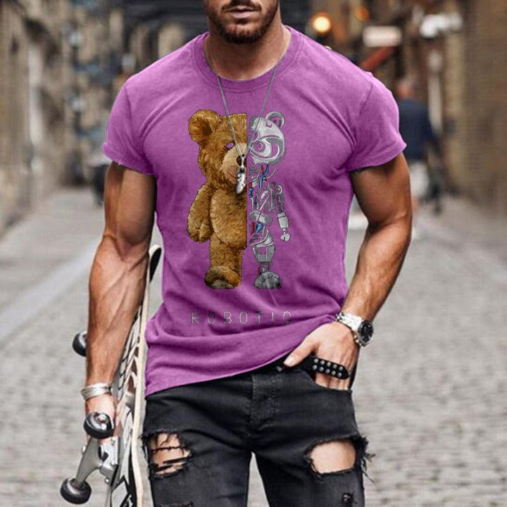 Teddy Bear Fashion Collarless sort t-shirt