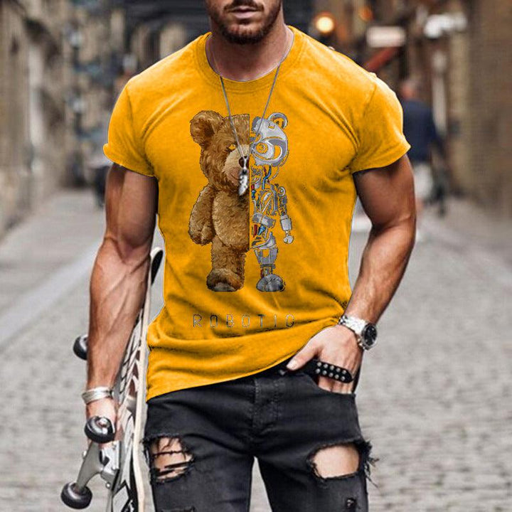 Teddy Bear Fashion Collarless sort t-shirt