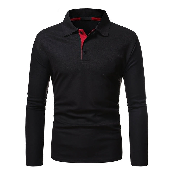 Langærmet slim casual poloshirt til mænd