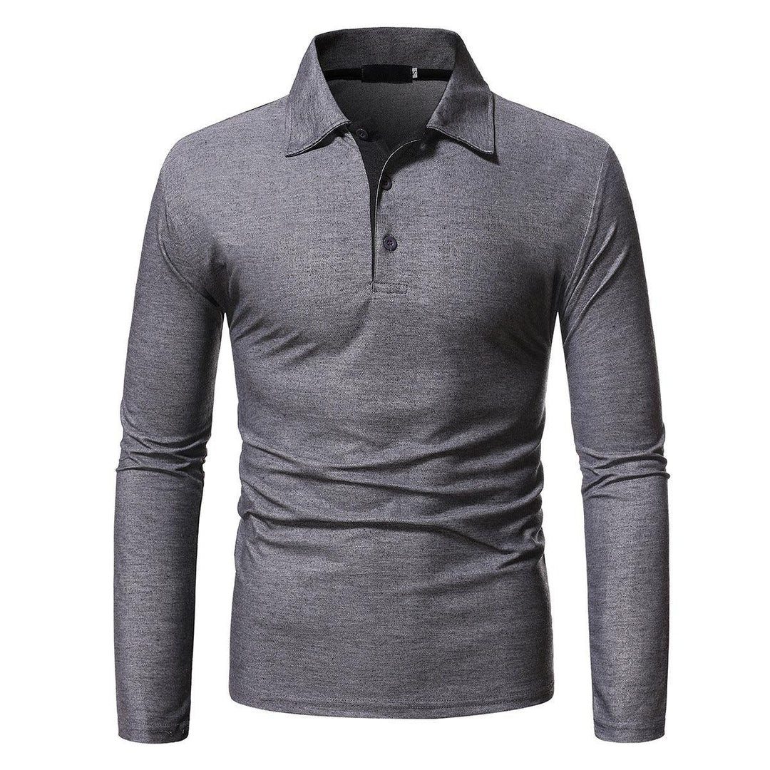 Langærmet slim casual poloshirt til mænd