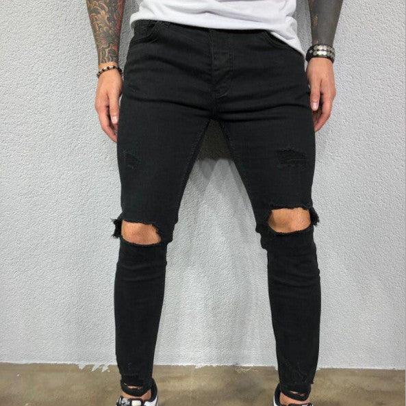 Mænds rippede stretch skinny leg modejeans