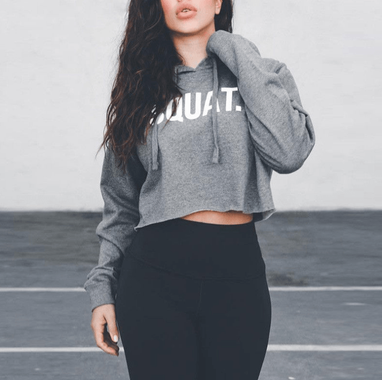 Women's Active Long Sleeve Crop Top Hoodie