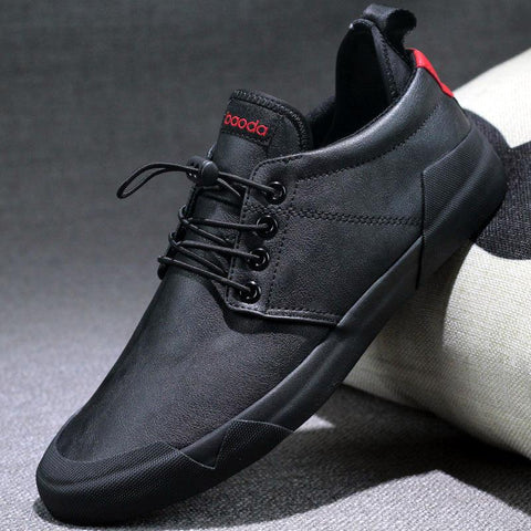 Men Lace-Up Leather  Sneakers