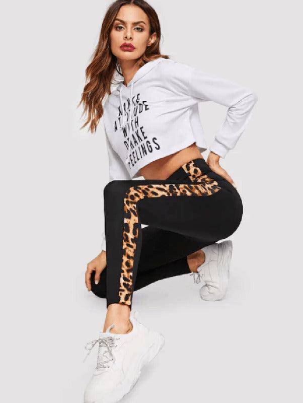 Kvinder Stretch Leggings Sport Løb Fitness Bukser Elastiske Bukser Dame Skede Leopard Leggings Tøj