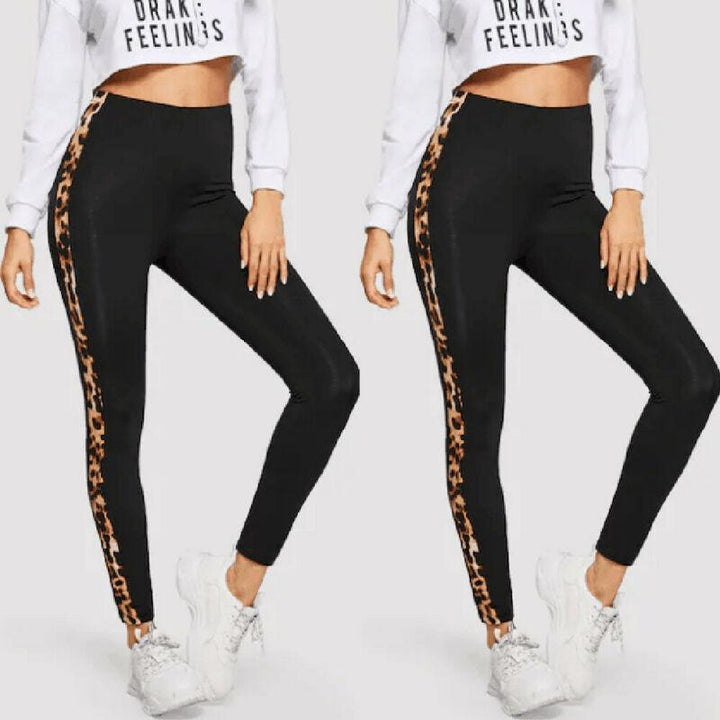 Kvinder Stretch Leggings Sport Løb Fitness Bukser Elastiske Bukser Dame Skede Leopard Leggings Tøj