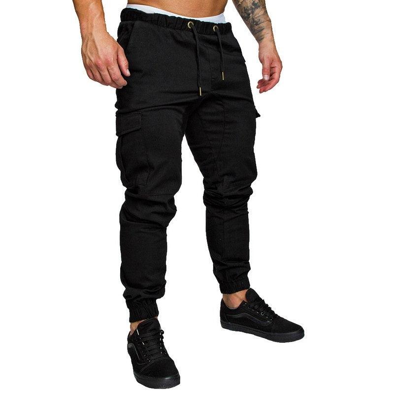 Casual Men Pants Hip Hop Joggers Pants Male Trouser Men Solid Multi-pocket Pants Sweatpants