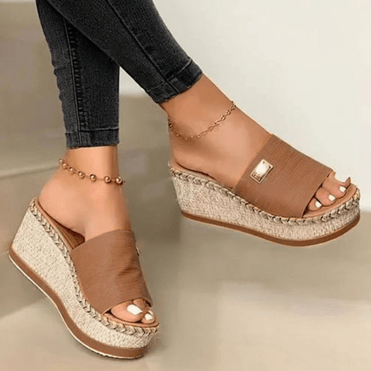 Fashion-sandalen met sleehak voor dames