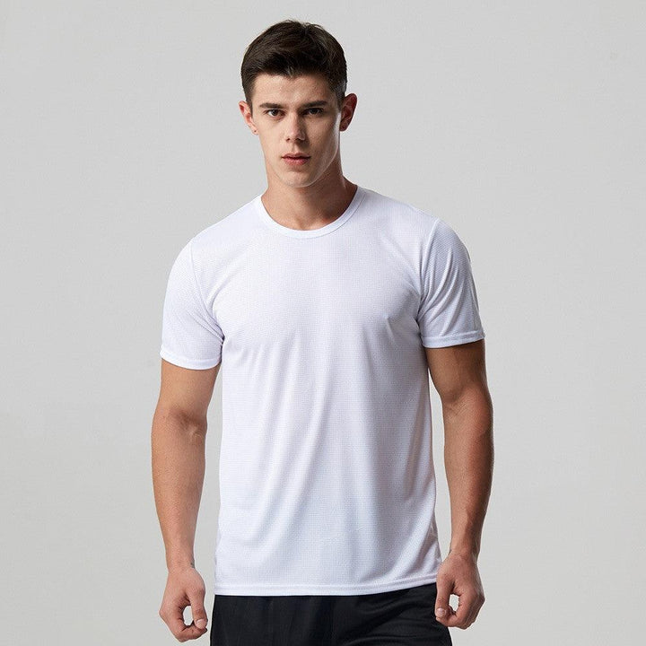 Mænd Quick Dry T-shirt Running Slim Fit Top Tees Solide skjorter