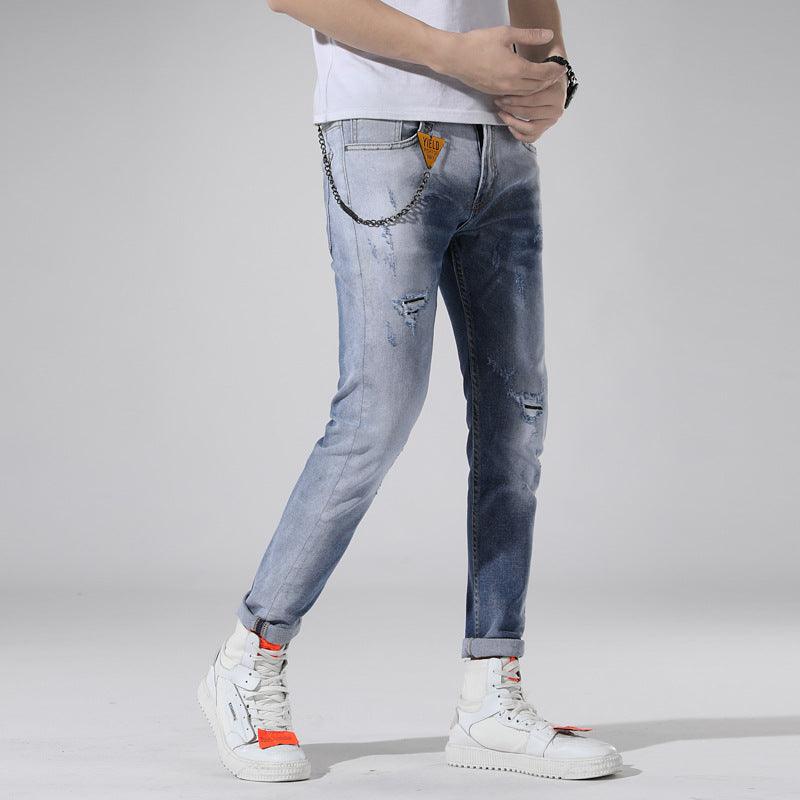Men's jeans with stretch holes