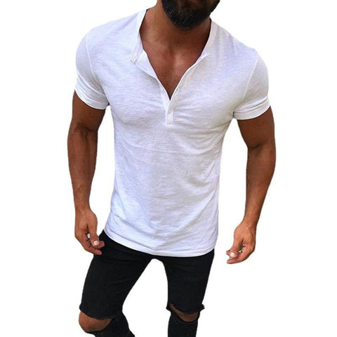 Men's  Turn Down Collar Short Sleeve  Slim Fit T-shirt