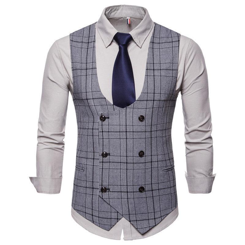 Houndstooth Men's Fashion Casual Vest Suit