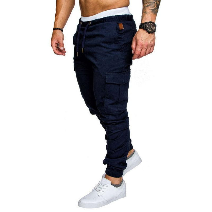 Casual Men Pants Hip Hop Joggers Pants Male Trouser Men Solid Multi-pocket Pants Sweatpants