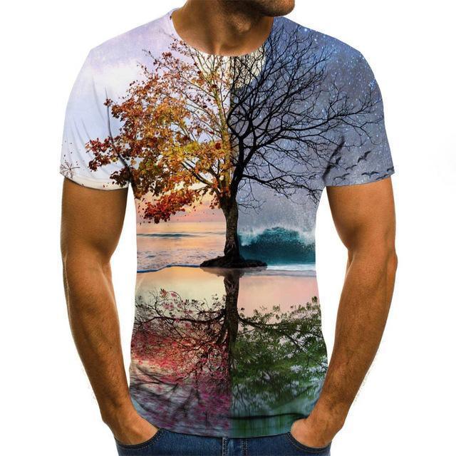 T-shirt graphique 3D pour hommes