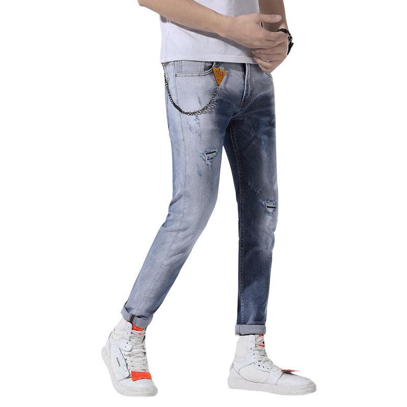 Men's jeans with stretch holes