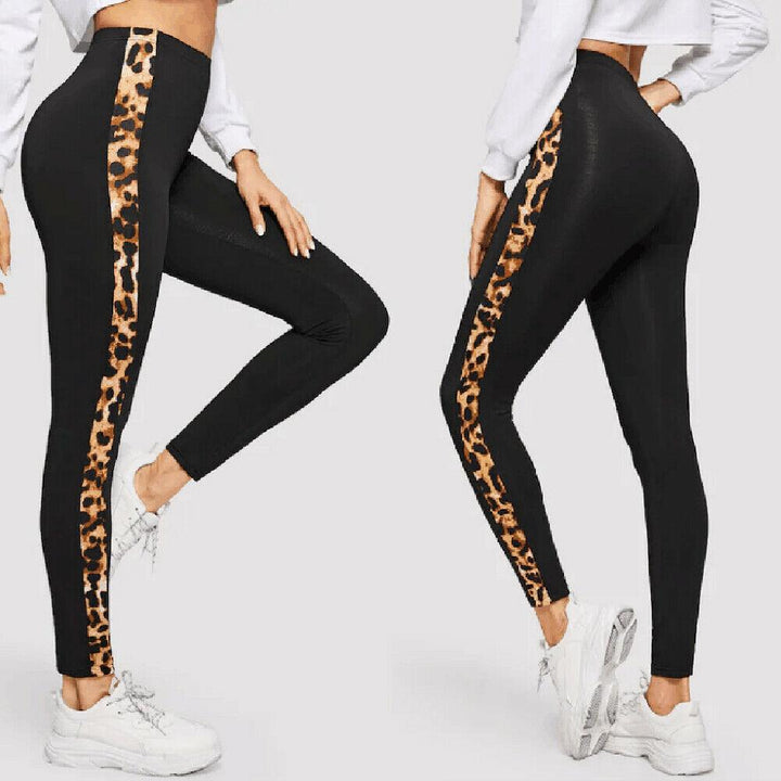 Kvinder Stretch Leggings Sport Løb Fitness Bukser Elastiske Bukser Dame Skede Leopard Leggings Tøj