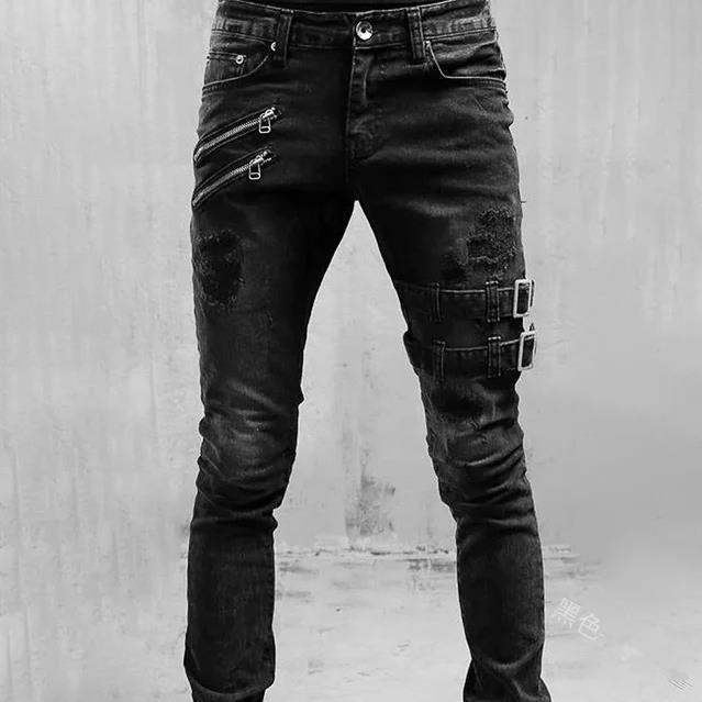 Motorcycle Personality Stretch Jeans
