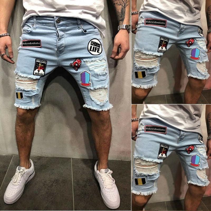 Sommer-denimshorts til mænd