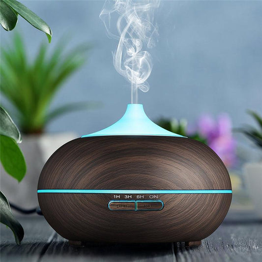 Ultrasonic Wood Grain Aroma Diffuser Humidifier