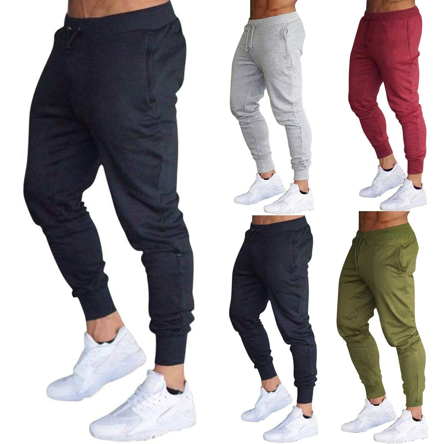 Men's Workout Stretch High Waist Slim Fit Sweatpants