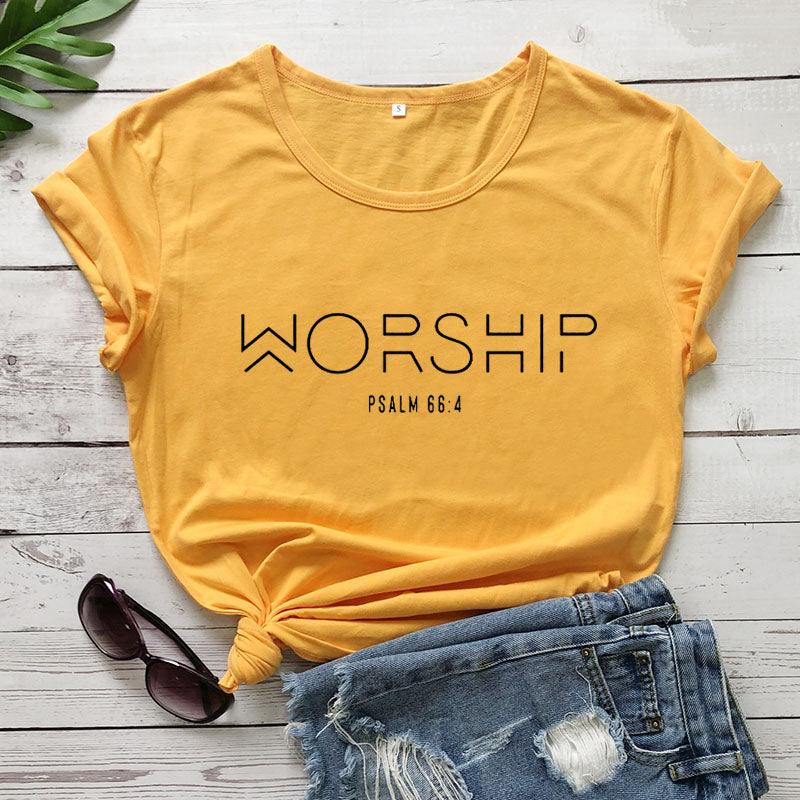 Aanbidding Casual katoenen christelijke T-shirt Faith Shirt Dames