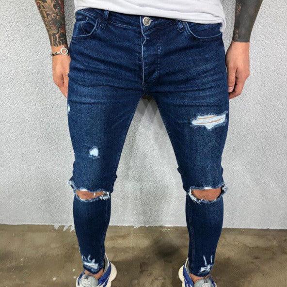 Mænds rippede stretch skinny leg modejeans