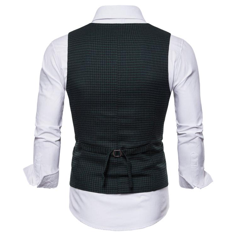 Smart Casual Suit Vest Mænd Efterårsstil U-krave Mænds fritidsvest