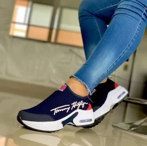 Women Fashion Vulcanized Sneakers Platform Solid Color Flats Ladies Shoes Casual Breathable Wedges Ladies Walking Sneakers