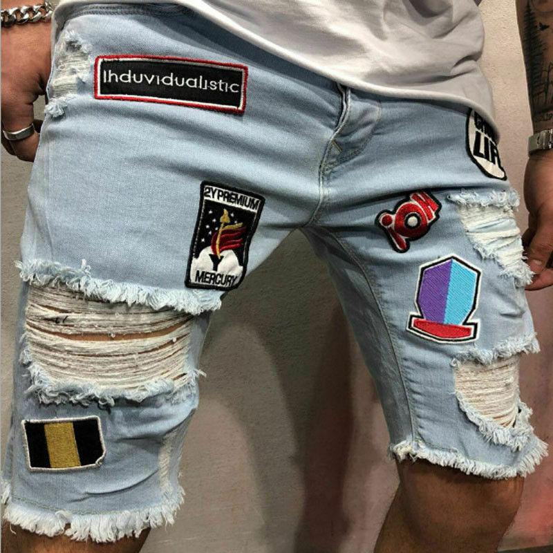 Sommer-denimshorts til mænd