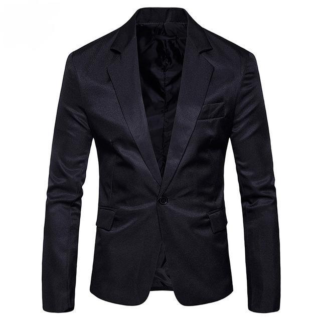 M-3XL Un Bouton À Manches Longues Costume Hommes Veste Couleur Unie Streetwear Hommes Costume Vestes Coupe Slim Grande Taille Hommes Vêtements XXXL