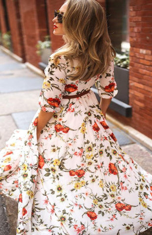 Bohemian Holiday Dress Floral printed