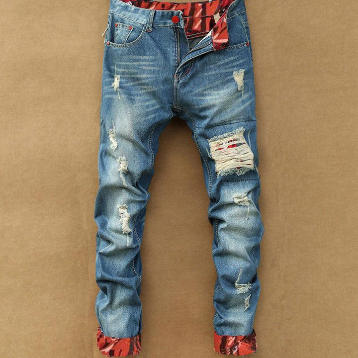 Men's vintage old pleated jeans