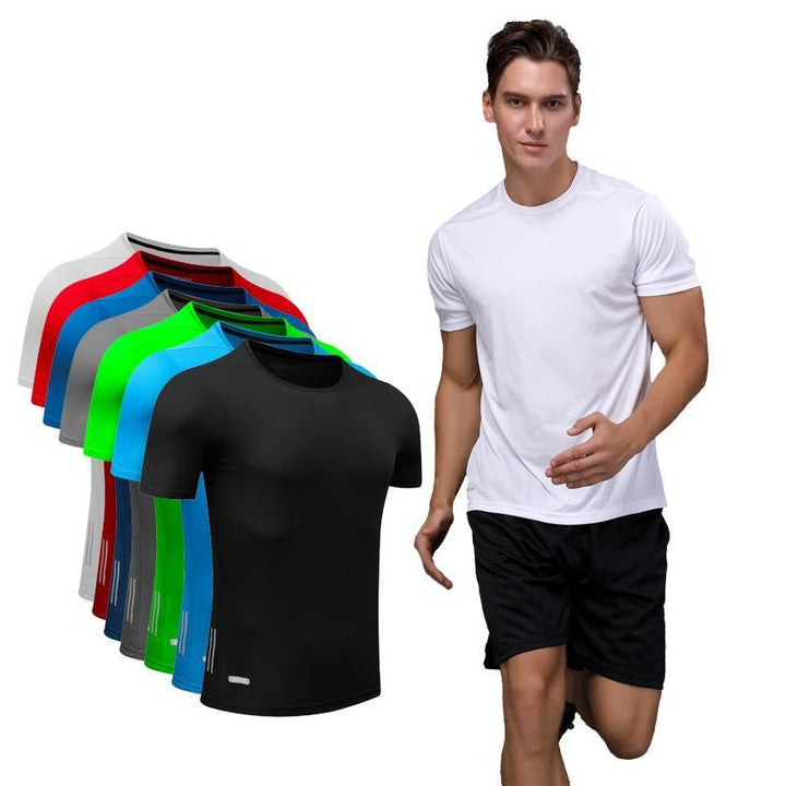 Mænd Quick Dry T-shirt Running Slim Fit Top Tees Solide skjorter