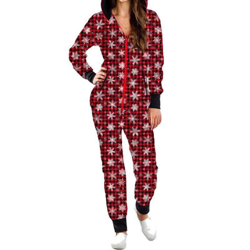 Eendelige homewear pyjama voor dames met elandenprint