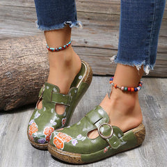 Women's Printed Clogs Slip-on Platform Beach Sandals