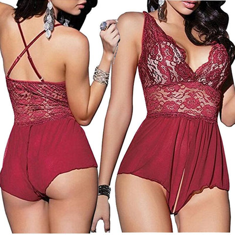 Sexy Lingerie Lace Transparent Teddy Baby Doll