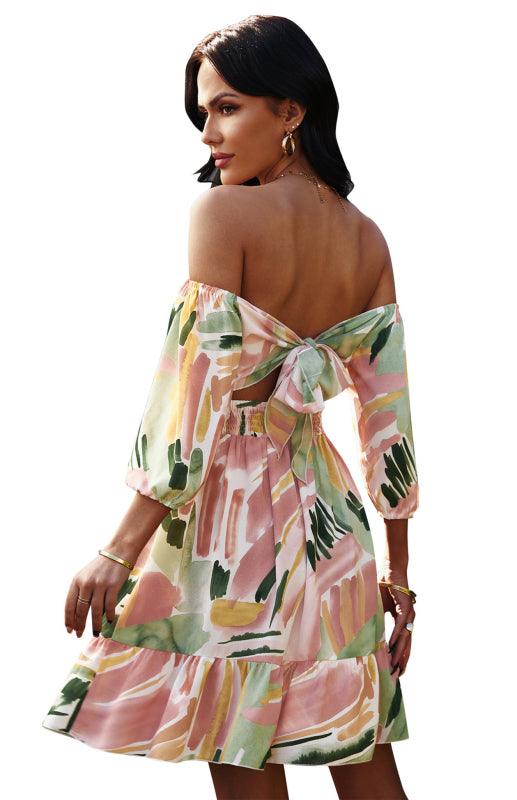 Ladies Spring/Summer Fashion Print Wrap Dress